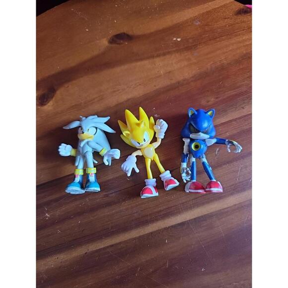 Jakks Sonic the Hedgehog Rare Lot Super Silver, Silver, Metal Figures SEGA  3” - Picture 1 of 4